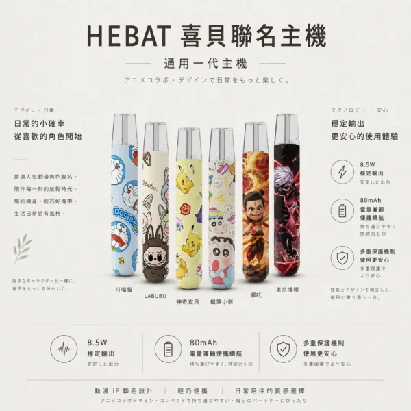 Hebat 喜貝 Labubu 聯名一代通用主機 主打潮流公仔高顏值收藏款 結合8.5W穩定輸出與金屬細膩觸感工藝設計