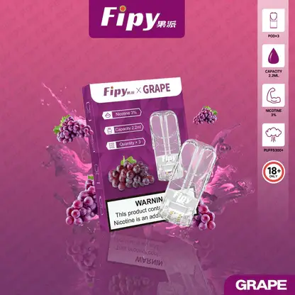 【買3贈主機】Fipy 果派 一代通用煙彈 融合透明美學視覺設計與頂級陶瓷芯技術 打造3%尼古丁鹽爆汁風味